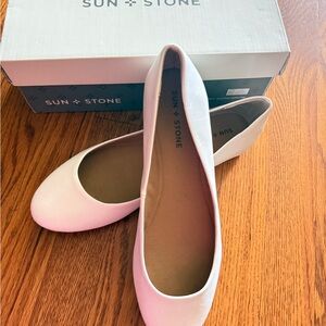 Sun + Stone Women's White Flats